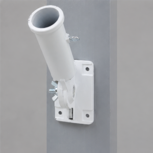 Soporte ajustable para asta de bandera, vista lateral